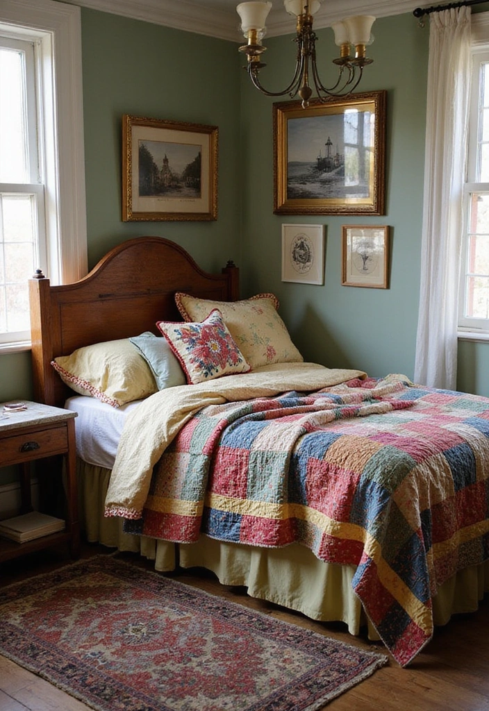Vintage Textiles in Bedroom