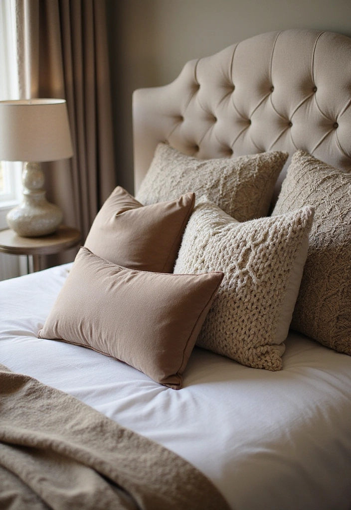 Oversized Pillows in Bedroom
