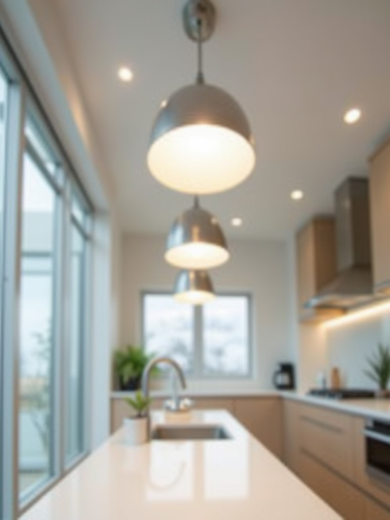 Clean kitchen lighting fixtures and diffusers