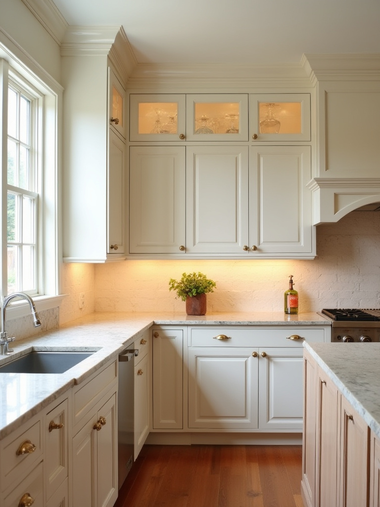 Portrait of a traditional kitchen highlighting Shaker and Raised Panel cabinetry
