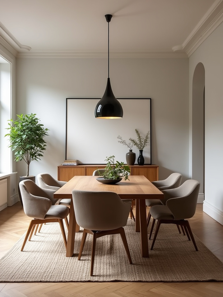 Dining room with cohesive style direction