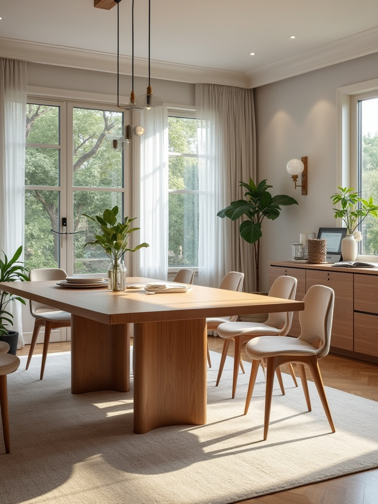 Multifunctional dining room designed for dining and work
