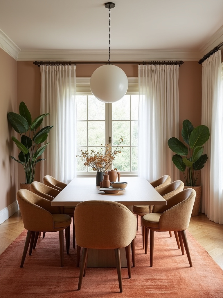 Dining room with cohesive color palette