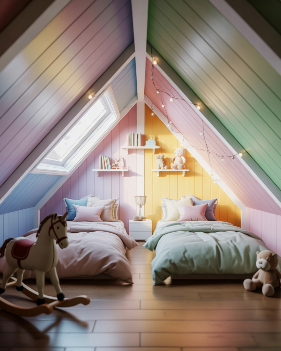 Attic kids bedroom