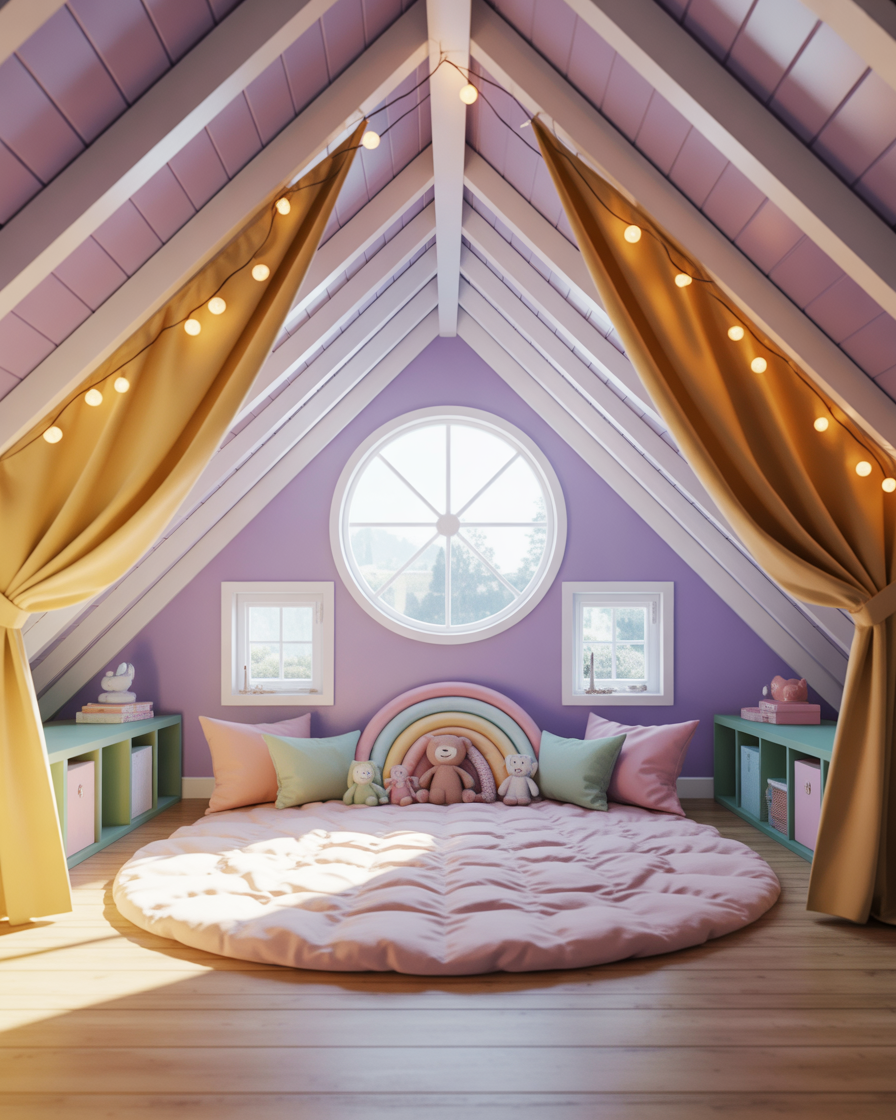 Attic kids bedroom