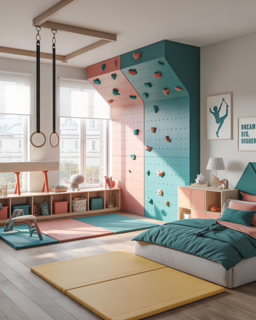 Green and blue kids bedroom