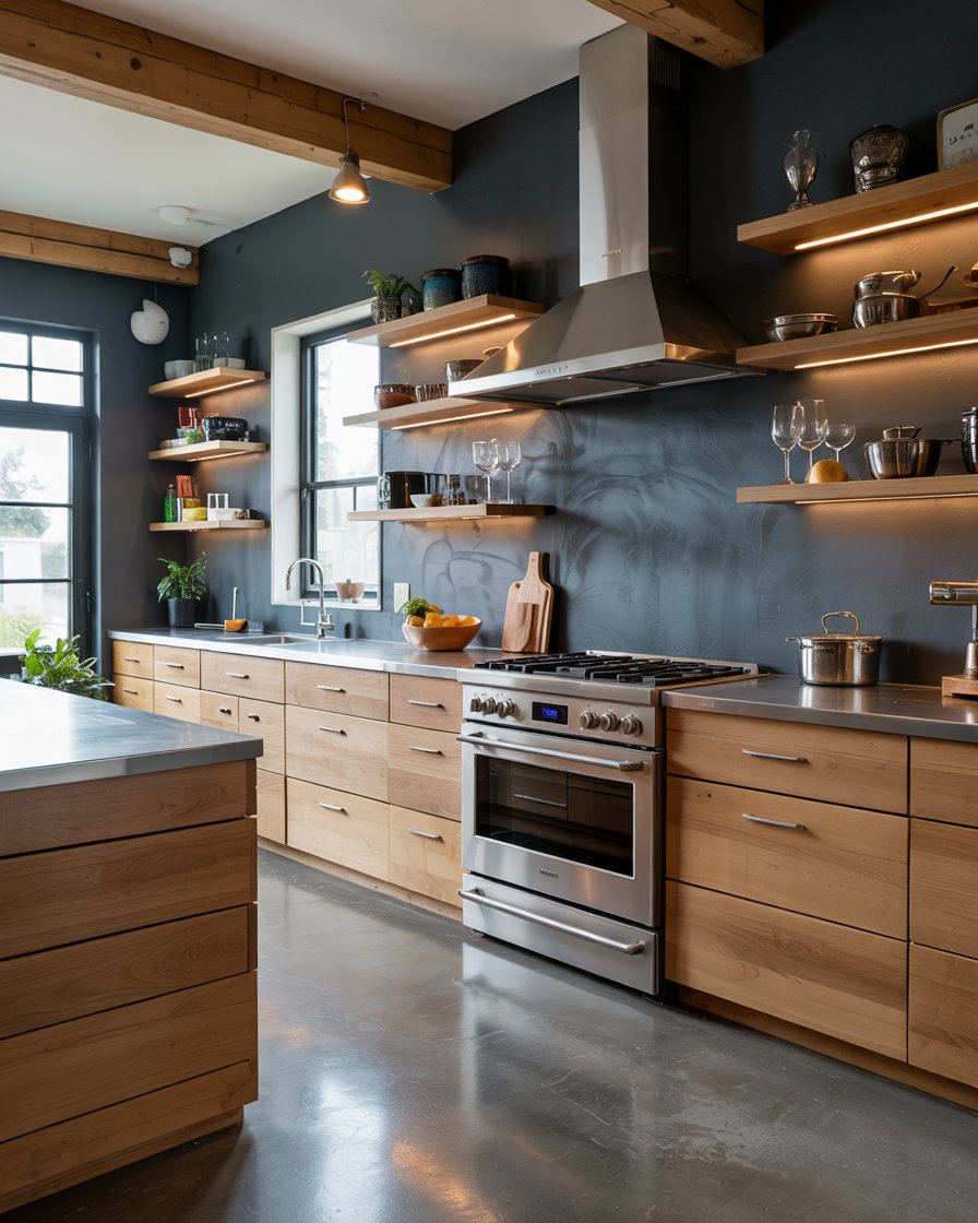 Serene kitchen with Asian Paints colors