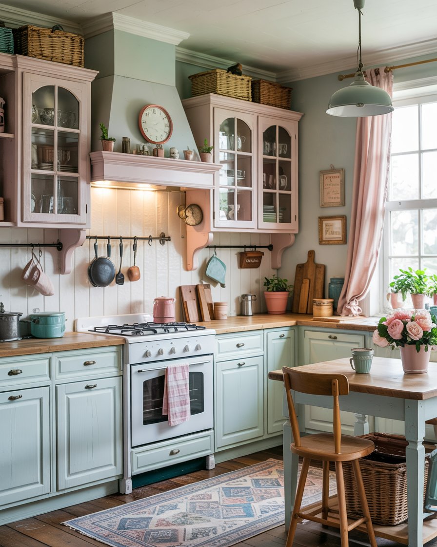 Pastel kitchen cabinets