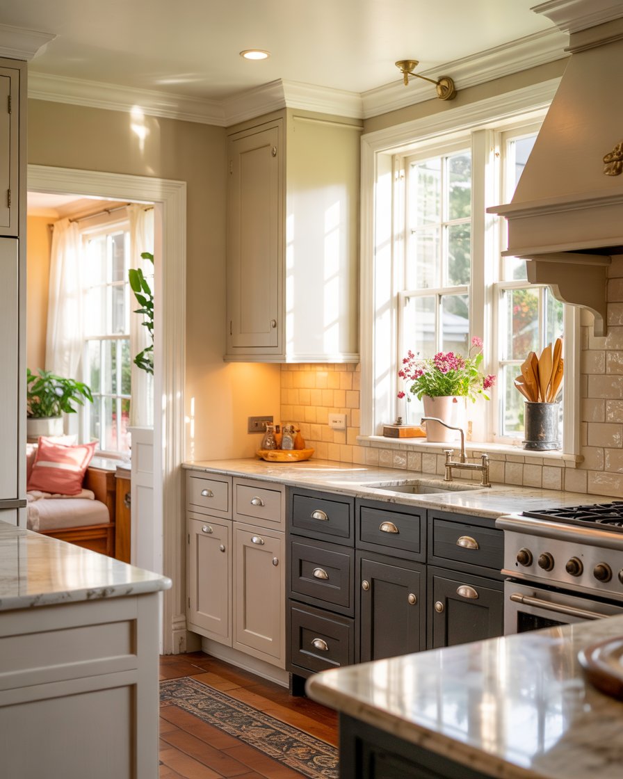 Gray kitchen cabinets