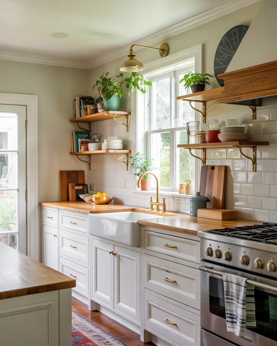 Classic white kitchen cabinets