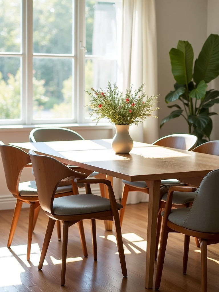 Comfortable and stylish dining room chairs with ergonomic design features.