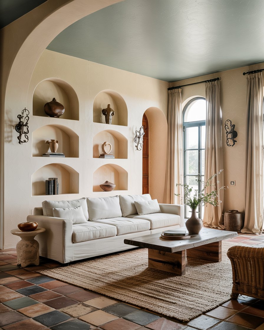 Arched Alcove with Clay Pottery