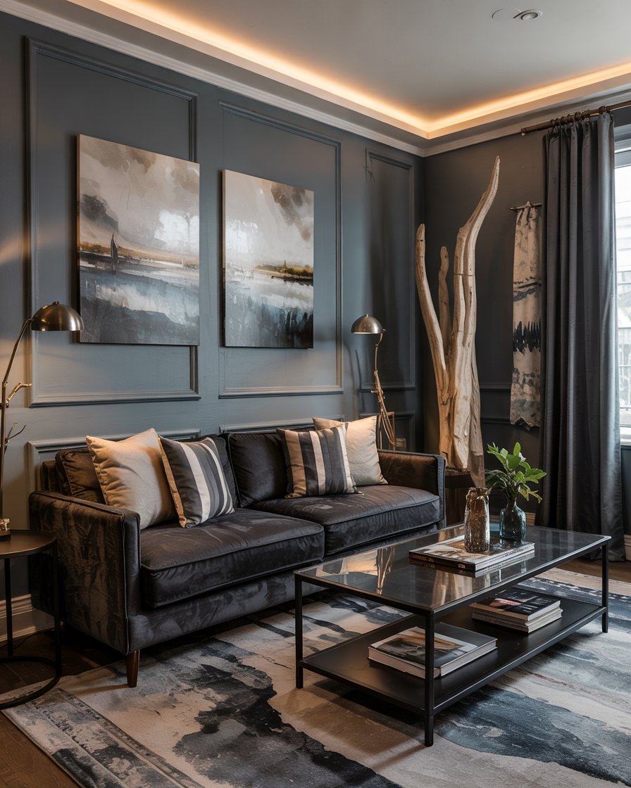 Dark Grey Velvet Curtains
