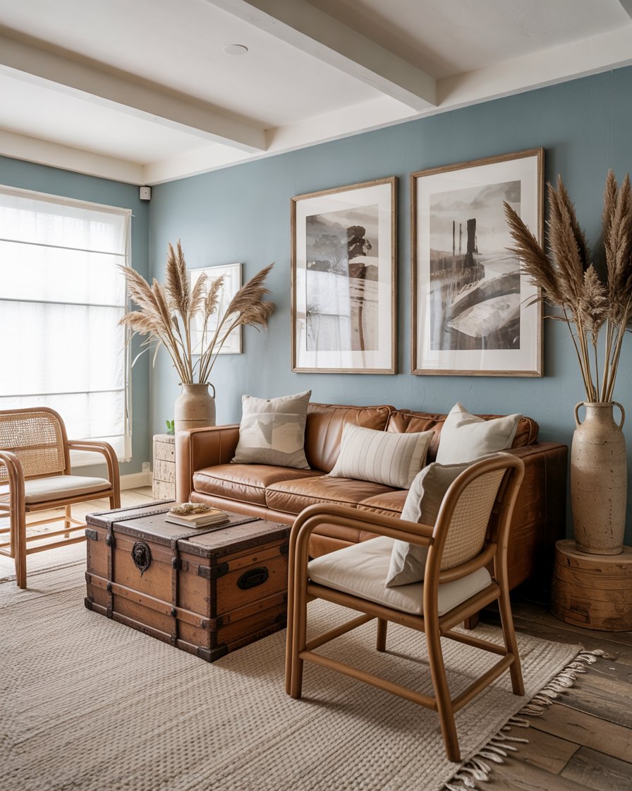 Oak and Cane Side Chairs