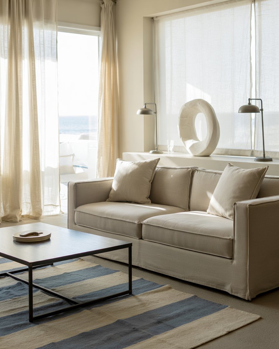Modern Grey Coastal Sofa