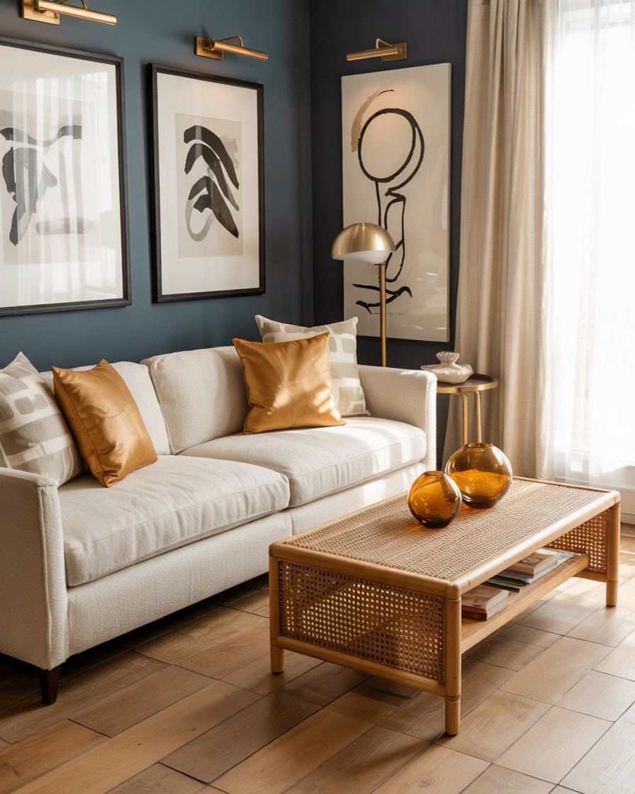 Ochre Velvet Armchairs