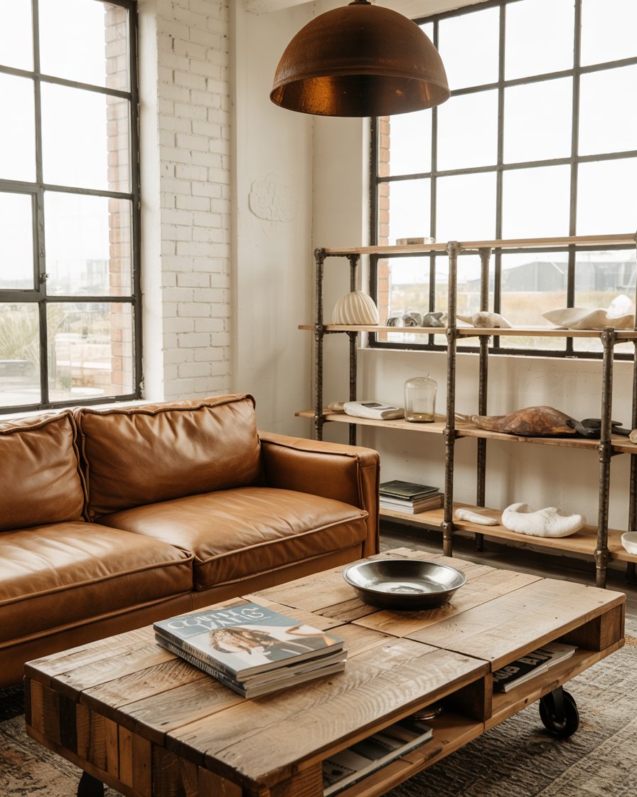 Coastal Industrial Living Room