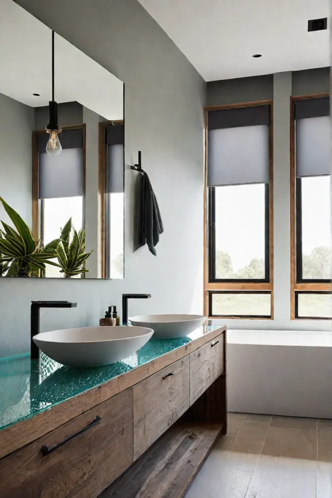 Minimalist bathroom design with natural light