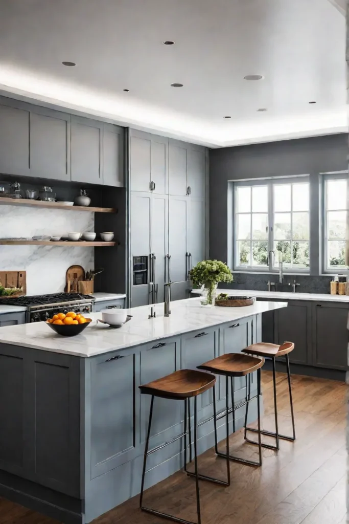 A Ushaped kitchen with a peninsula offering seating and workspace