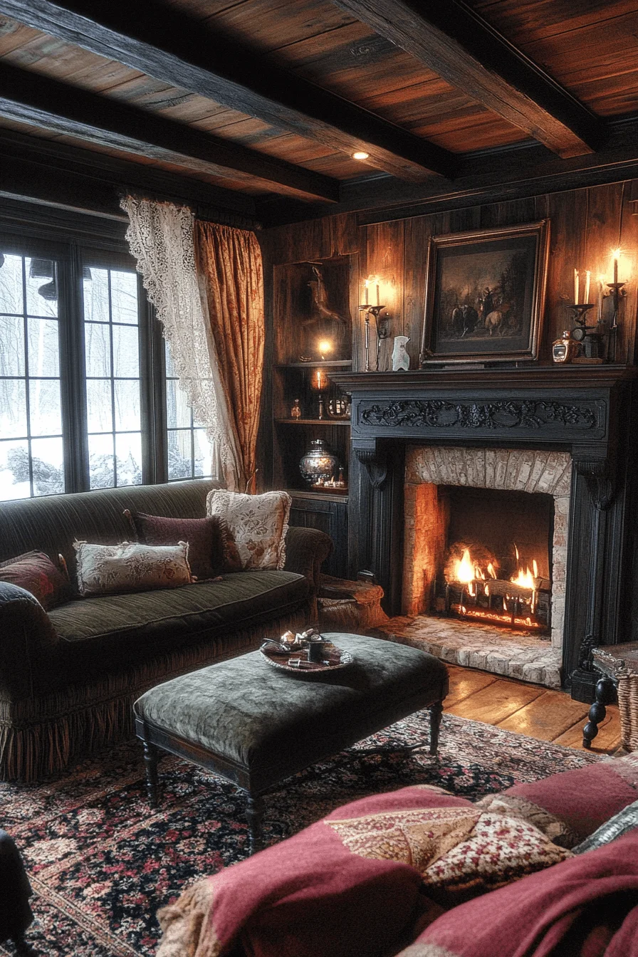 Vintage cabin interior