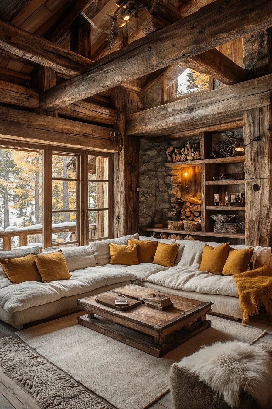 Wooden Cabin Living Room