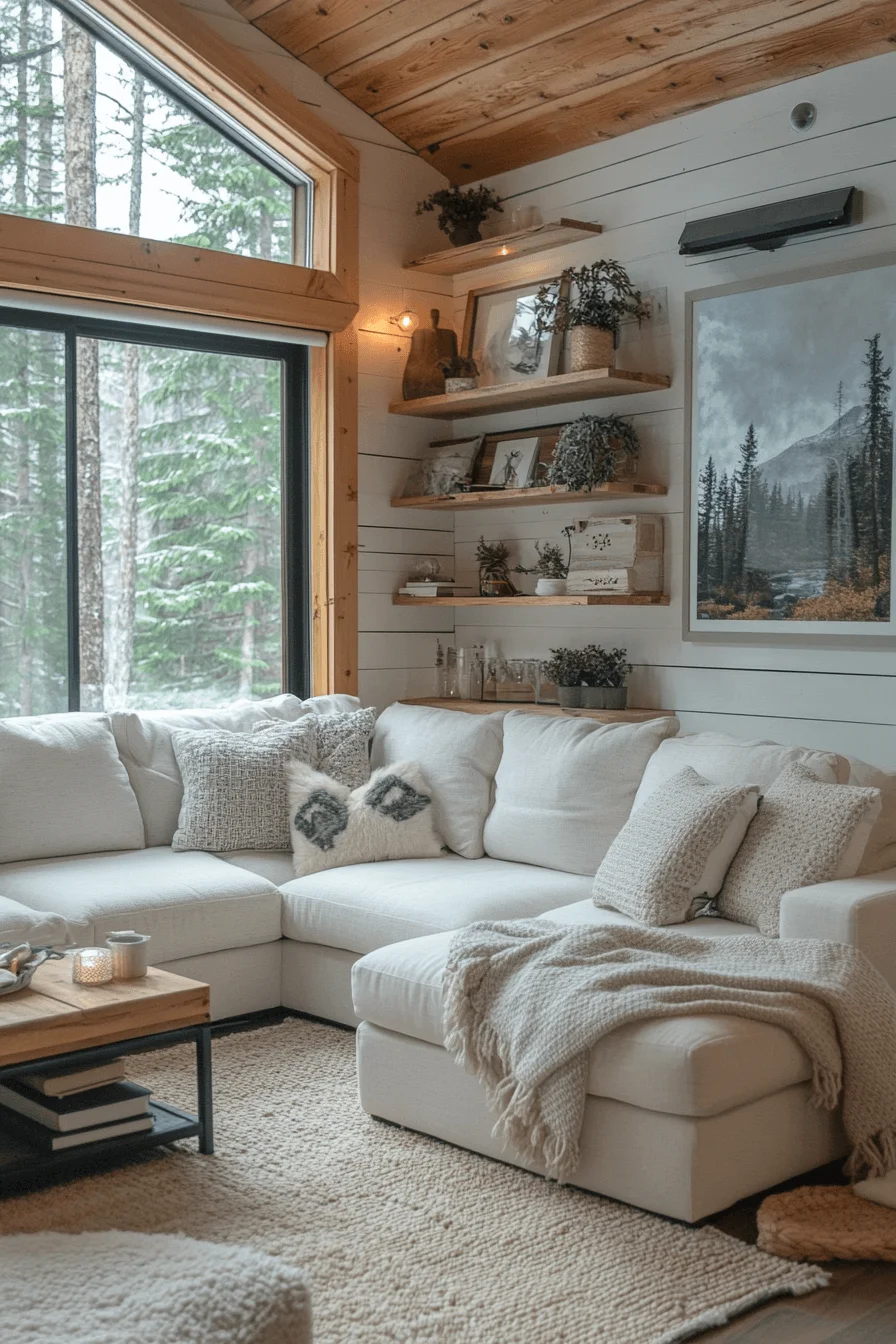 Compact Cozy Cabin Living Room