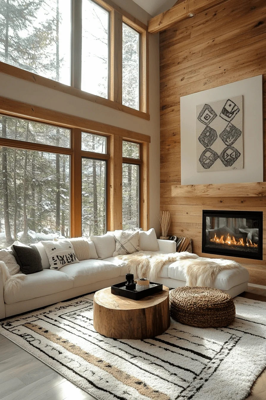 Contemporary Cabin Living Room