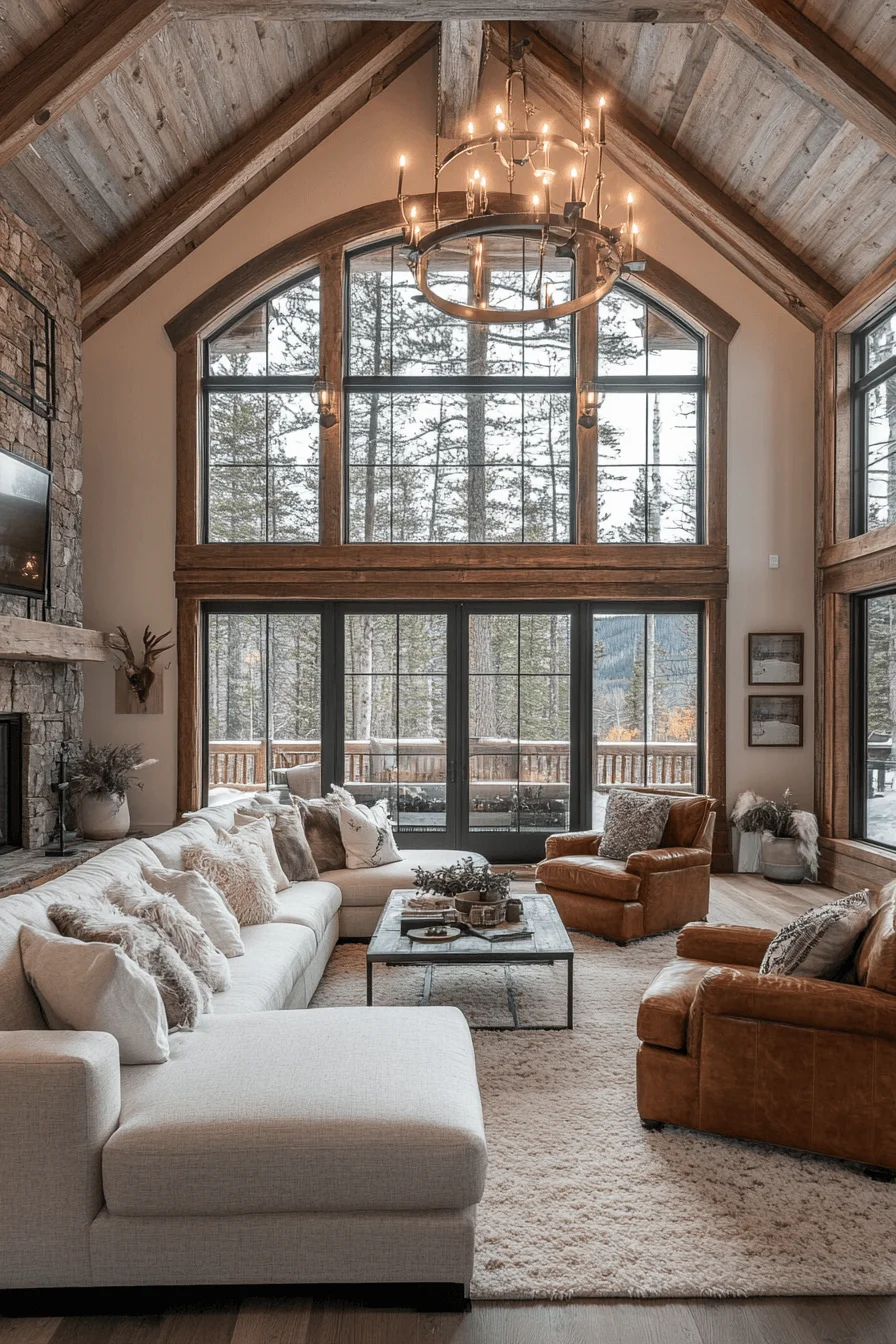 Elegant Rustic Cabin Living Room