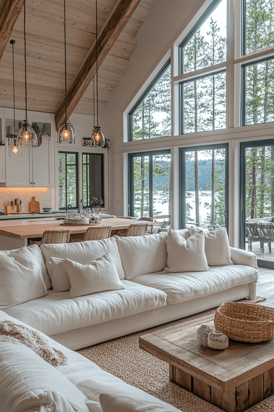 Open Plan Cabin Living Room