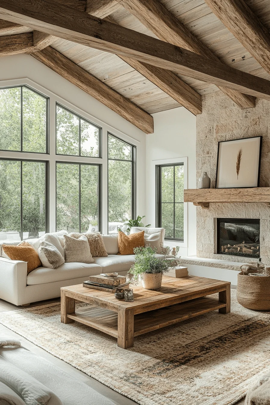 Sun-Kissed Timber Cabin Living Room
