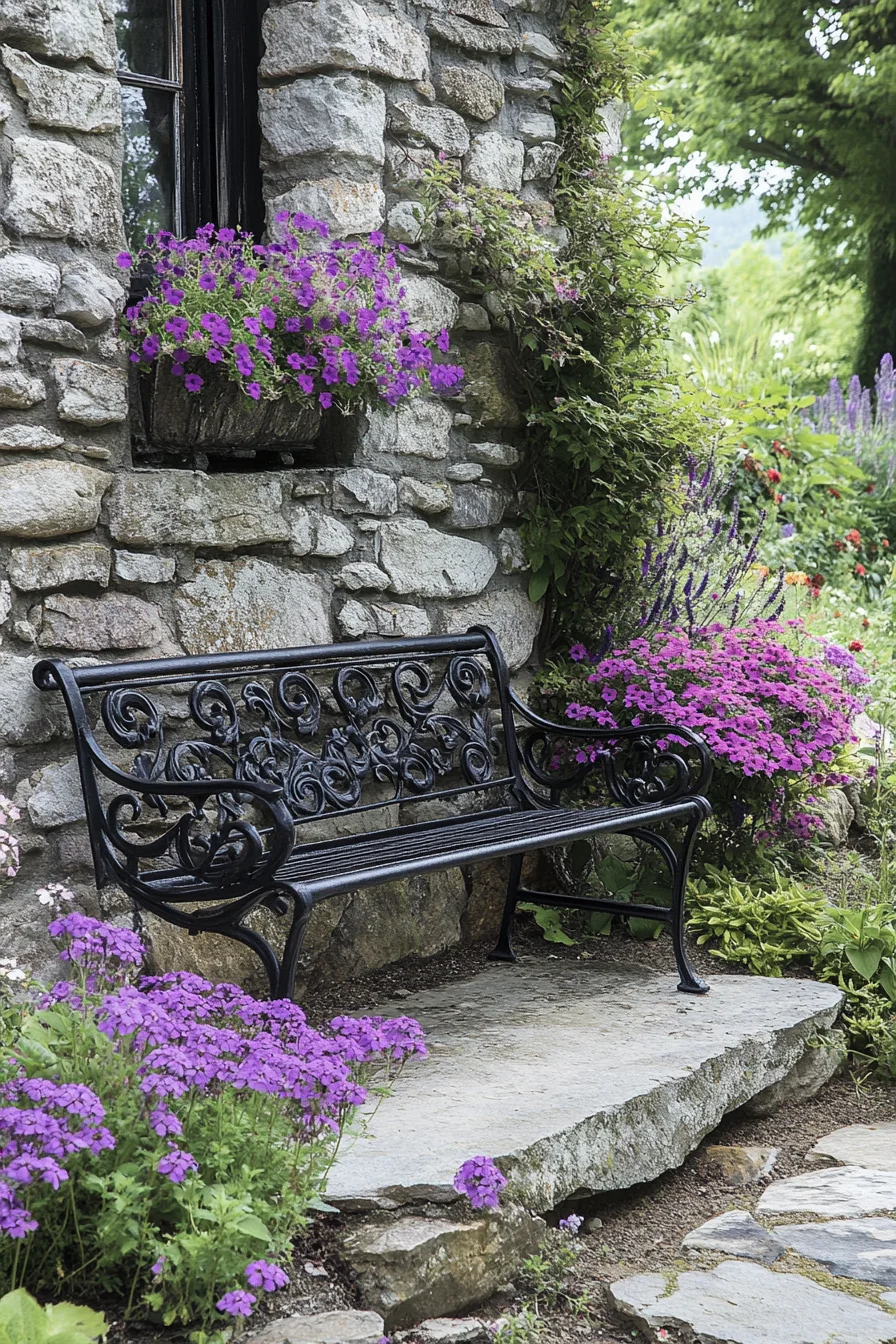 Rustic farmhouse garden