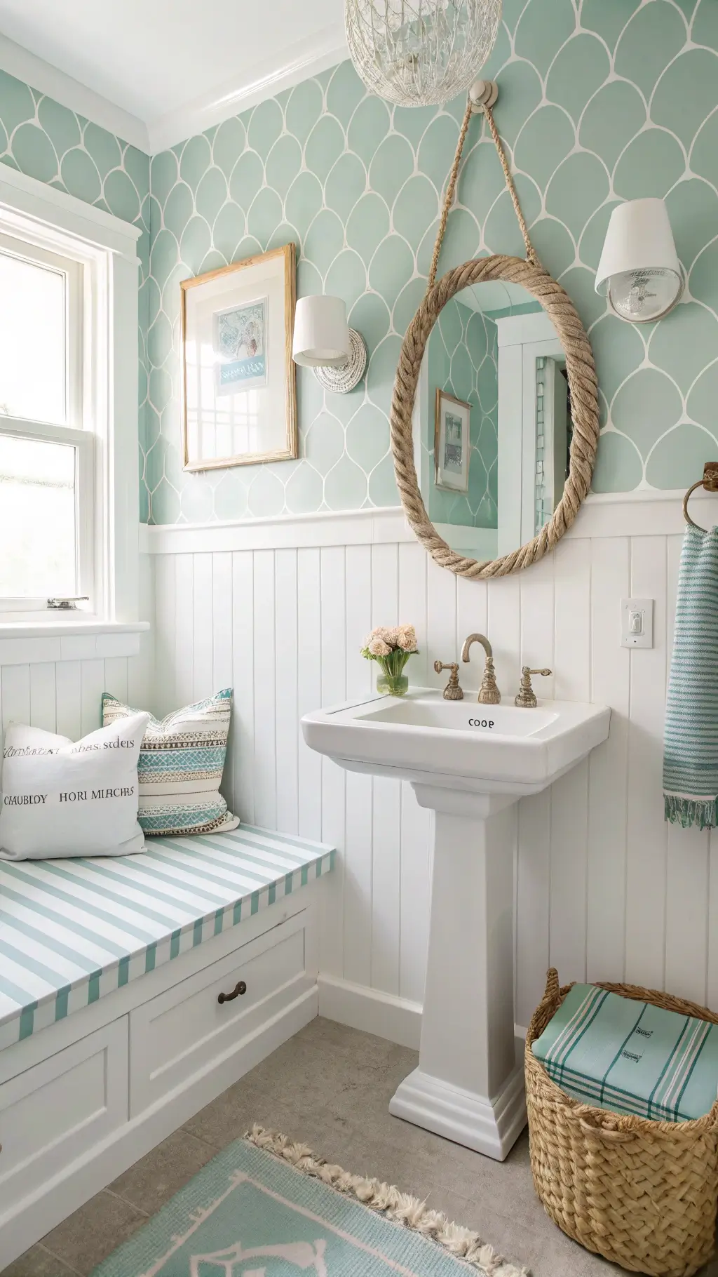 Styled coastal bathroom accessories