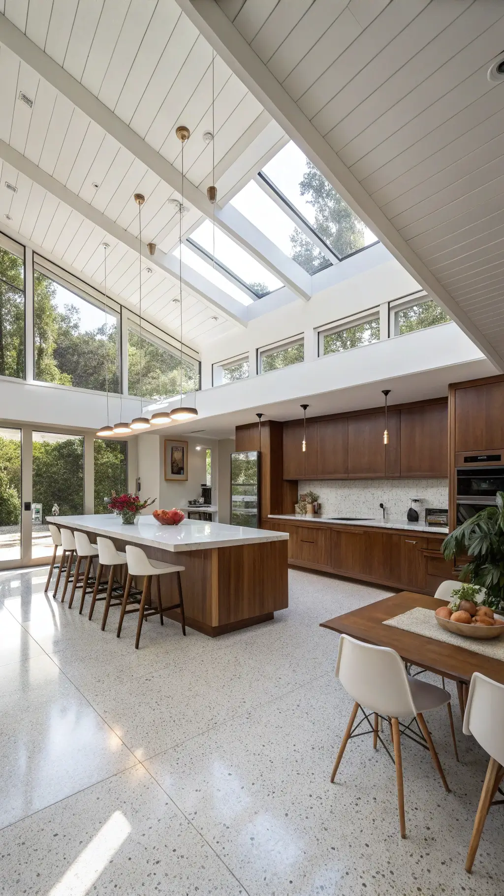 Mid-century modern kitchen color palette