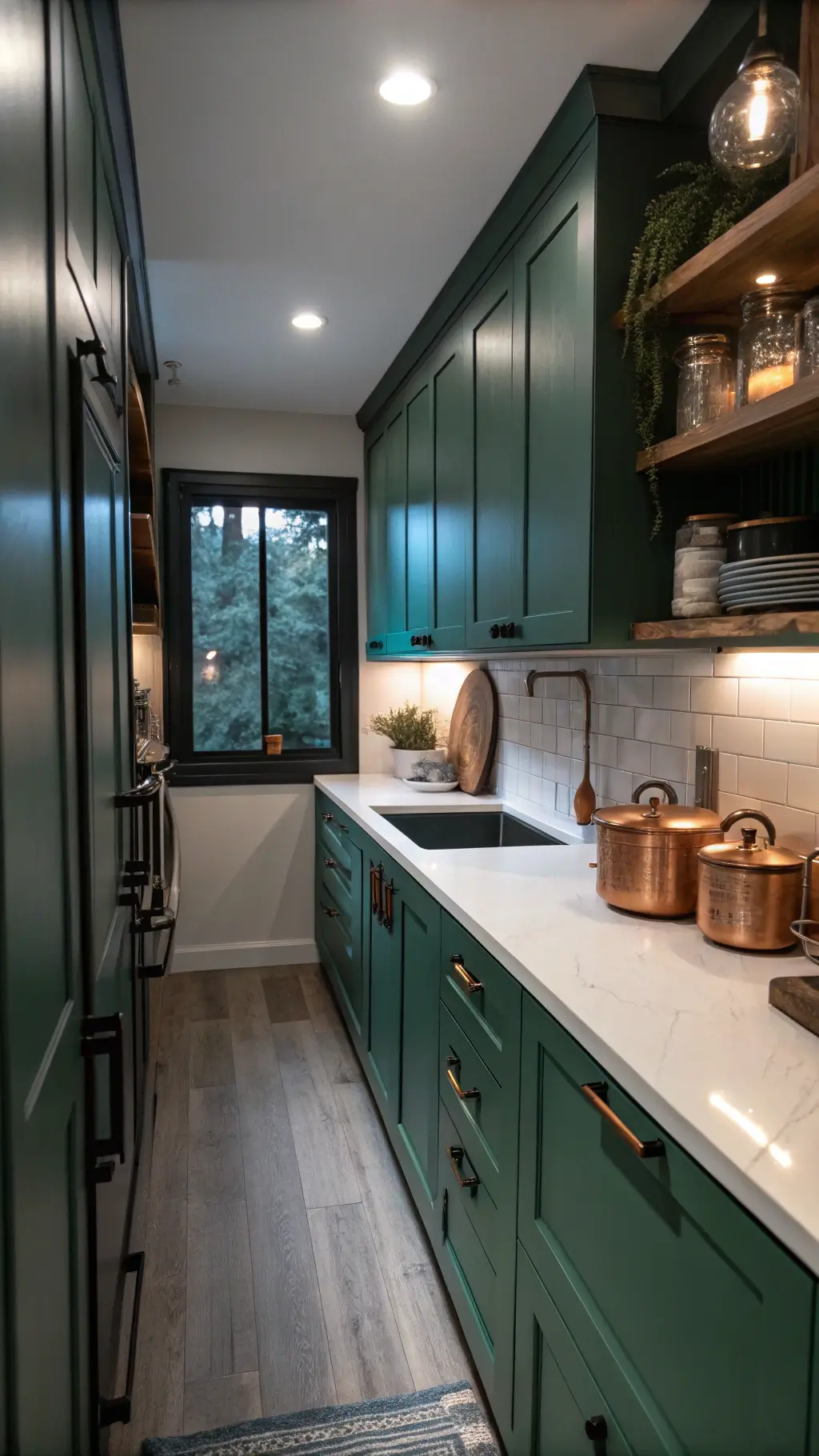 Dark Green Kitchen Cabinets Interior