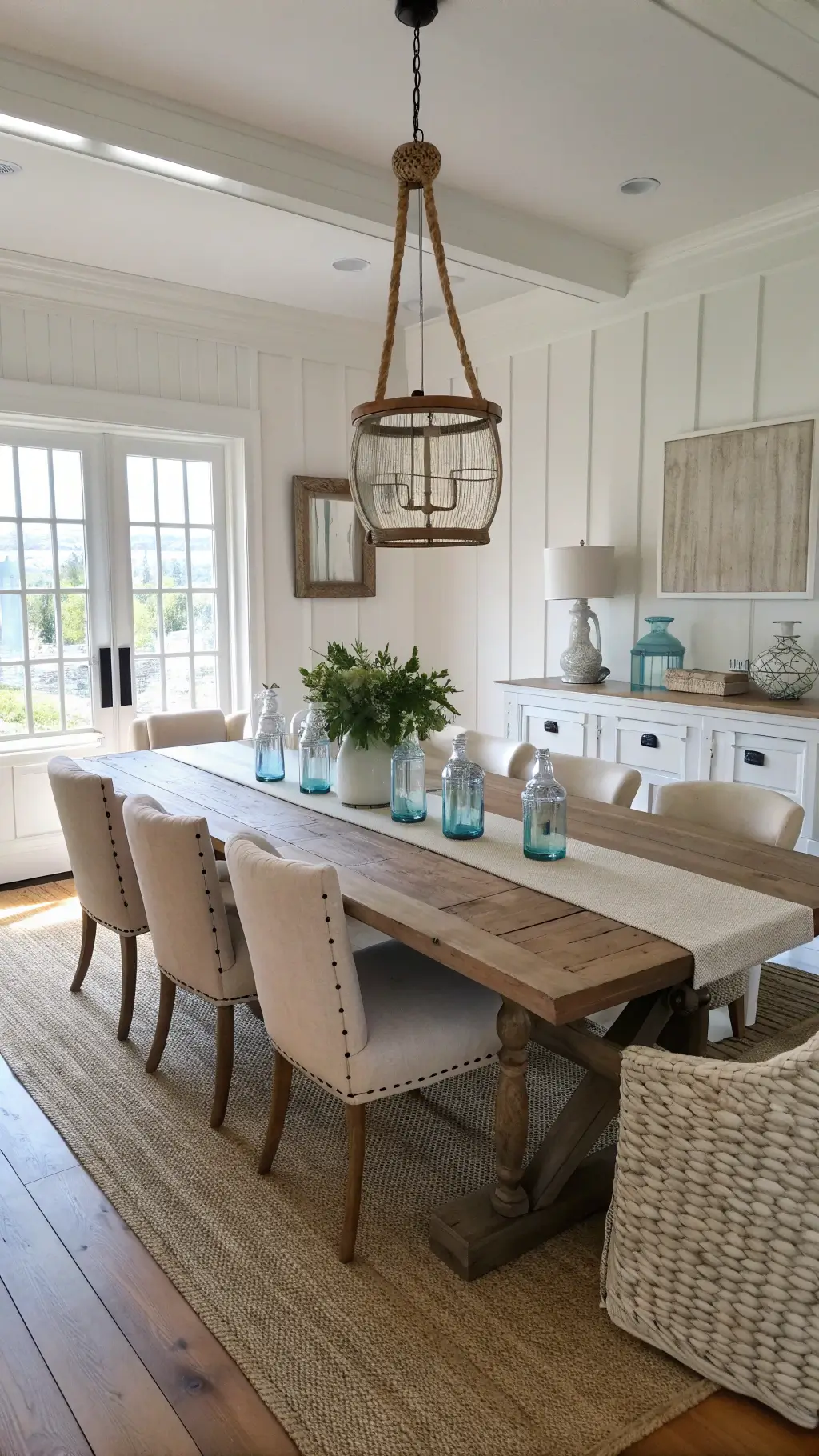 Dining Room with Coastal Textures Dining Room with Coastal Textures