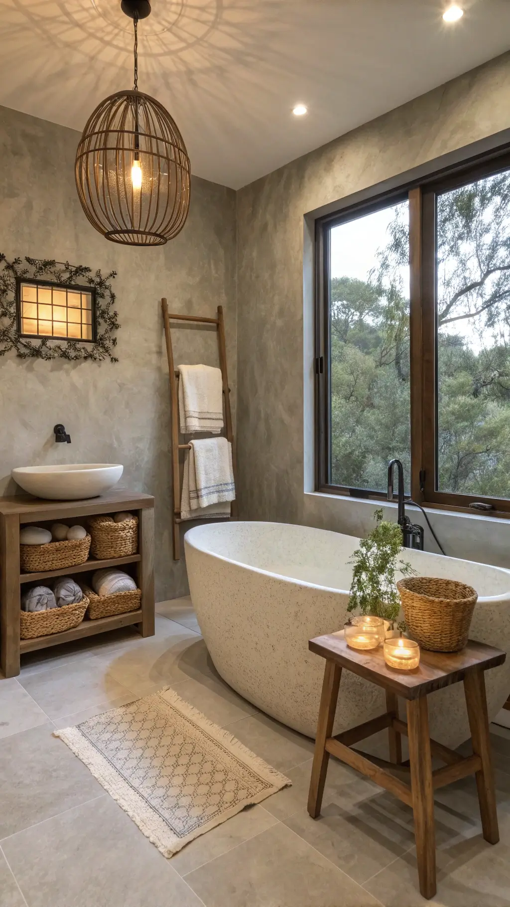Wabi-Sabi interior showing natural light and imperfect decor