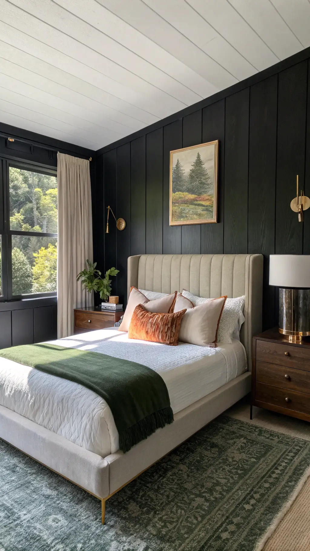 Black and gray bedroom design