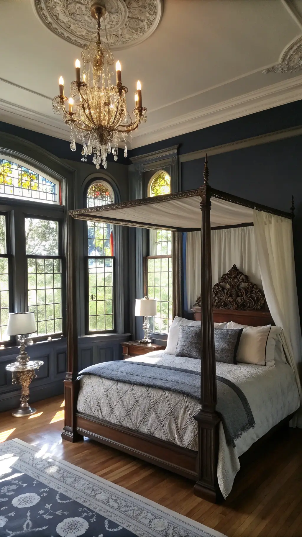 Layered textures in bedroom