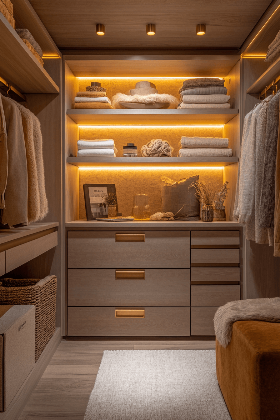 Gold Details in Closet Design Gold Details in Closet Design