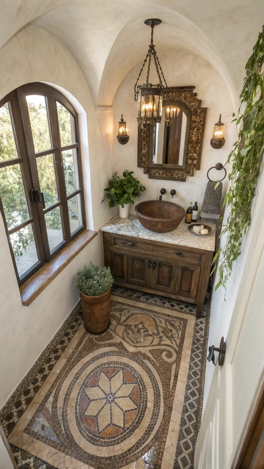 Mediterranean bathroom color palette