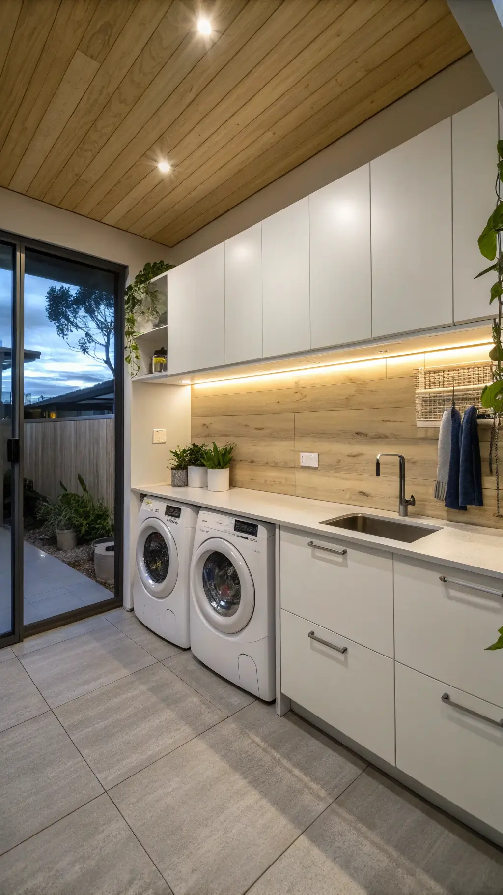 Bright and tidy small laundry room