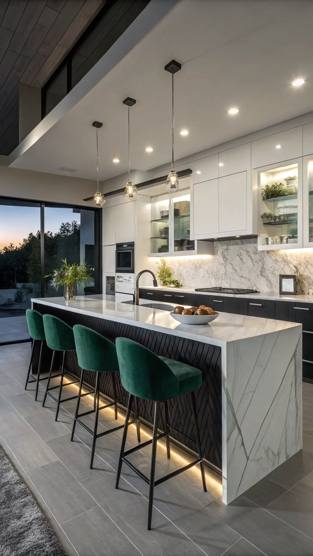 Black and White Kitchen with Accent Colors