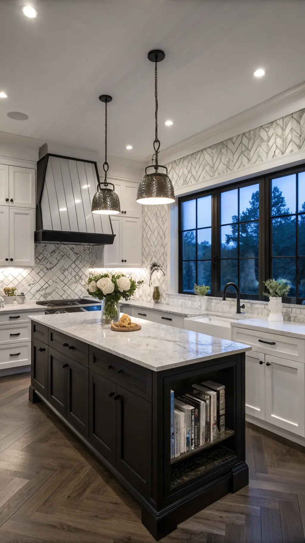 Clean Black and White Kitchen