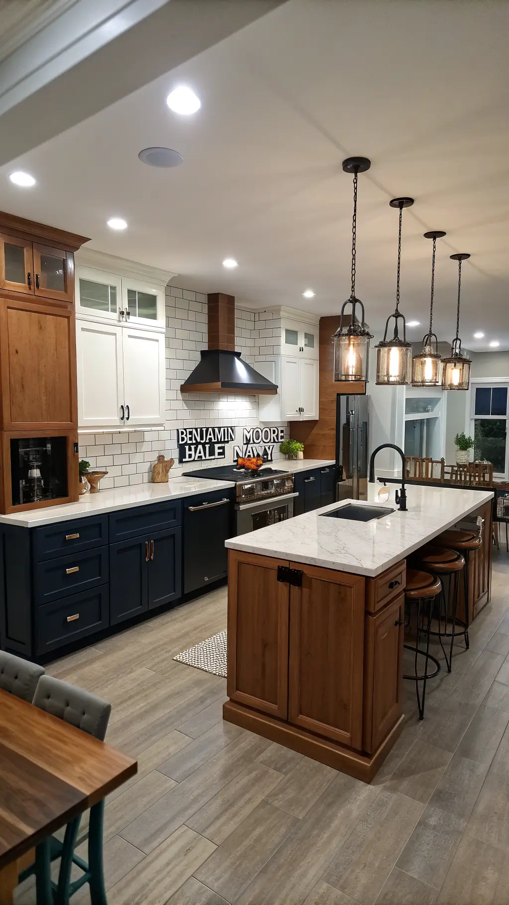 Modern Hardware on Honey Oak Cabinets Kitchen with honey oak cabinets and black hardware