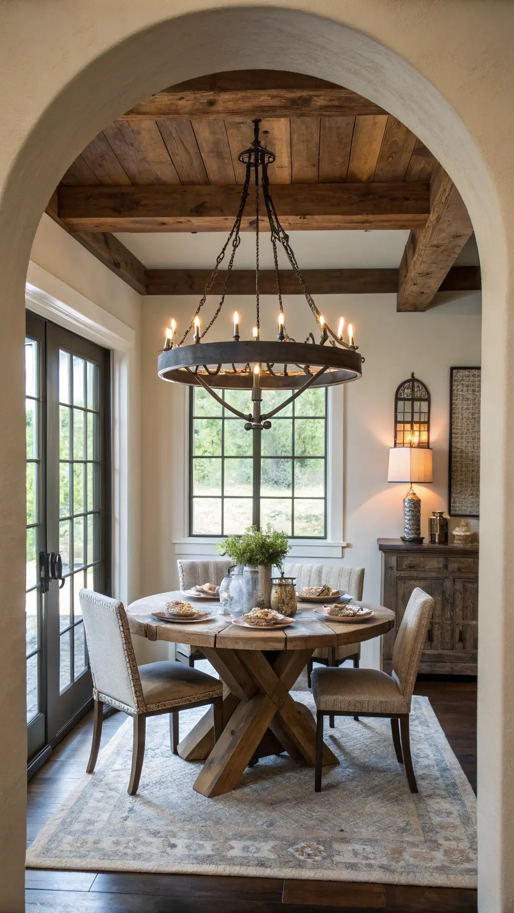 Wood and metal farmhouse kitchen lighting