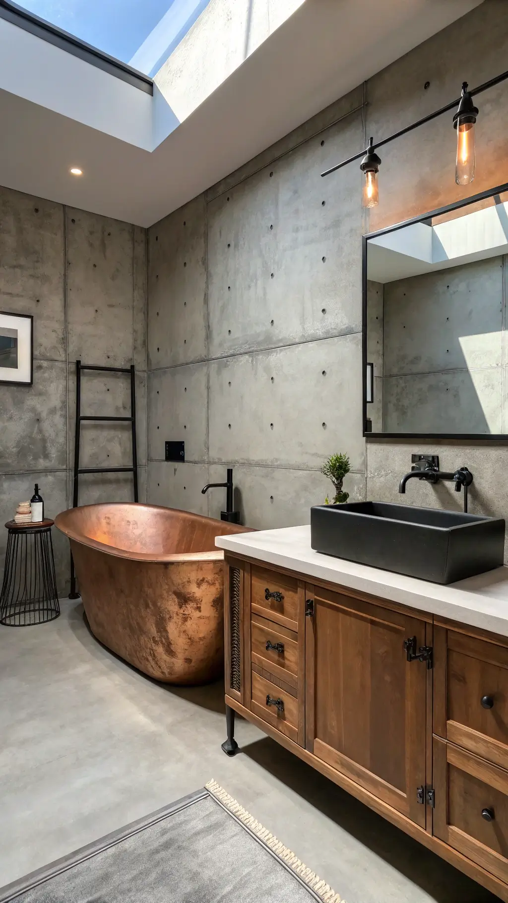 Concrete bathroom design