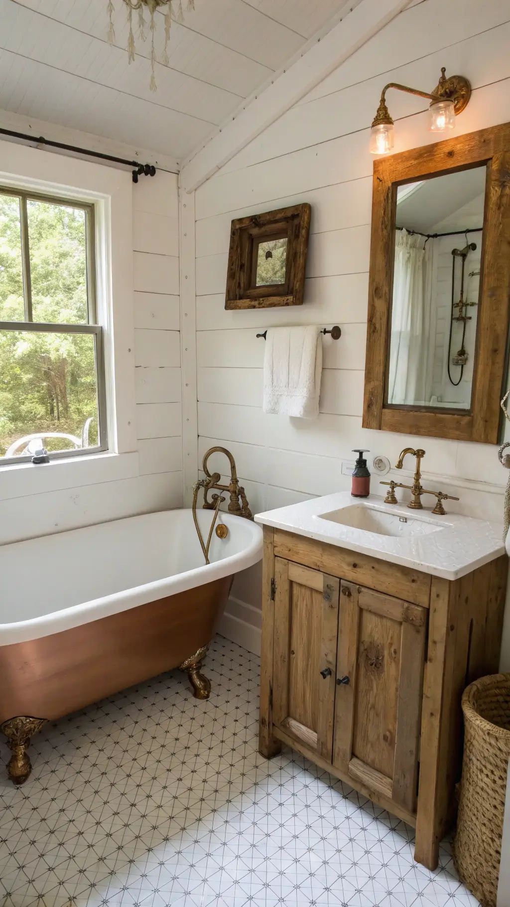Cabin interior featuring layered rugs and cozy textiles