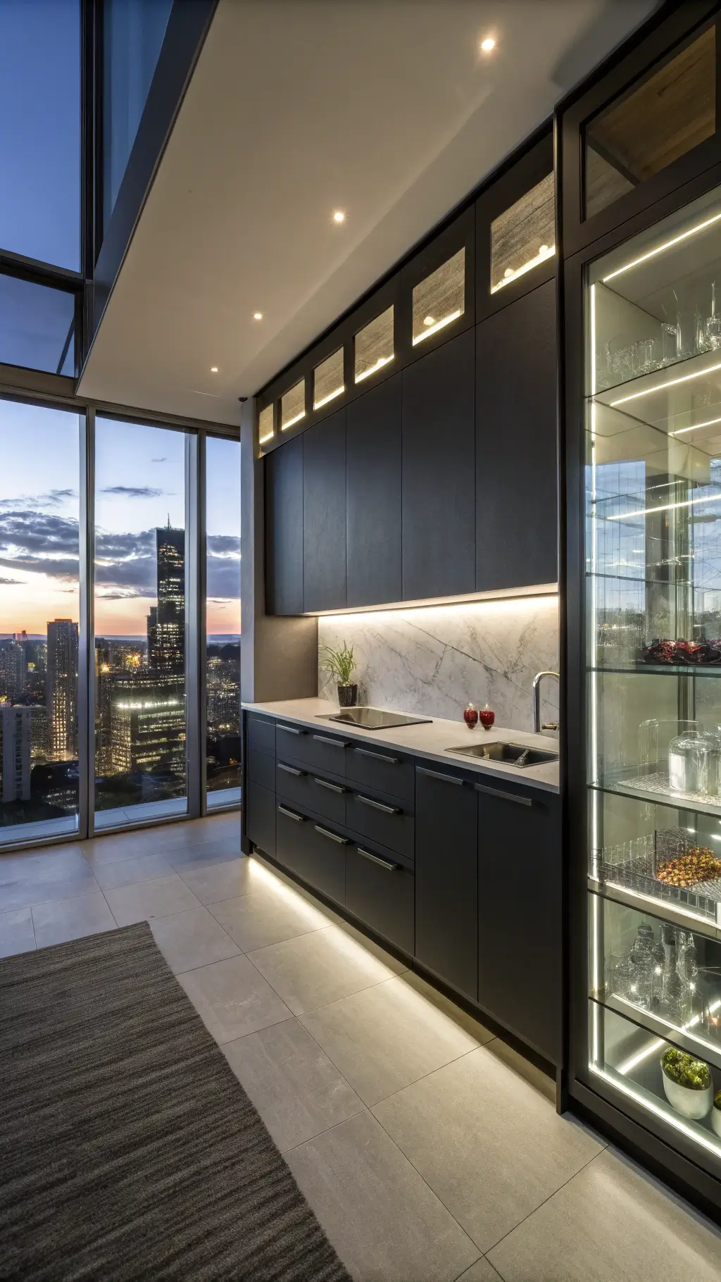 Cleaning glass kitchen cabinets