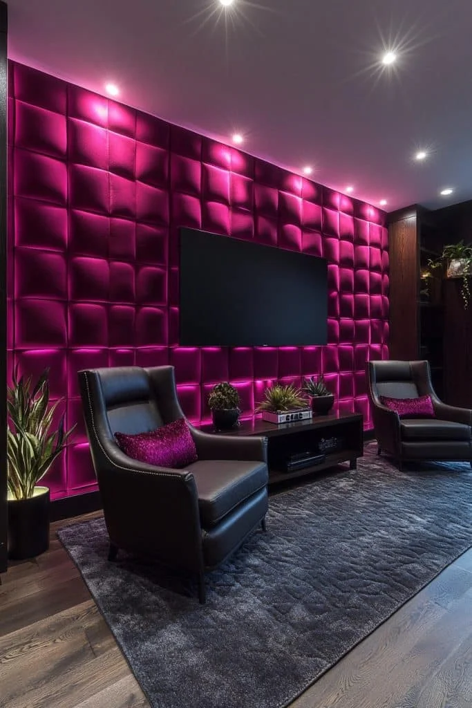 Contemporary Pink Home Theaters