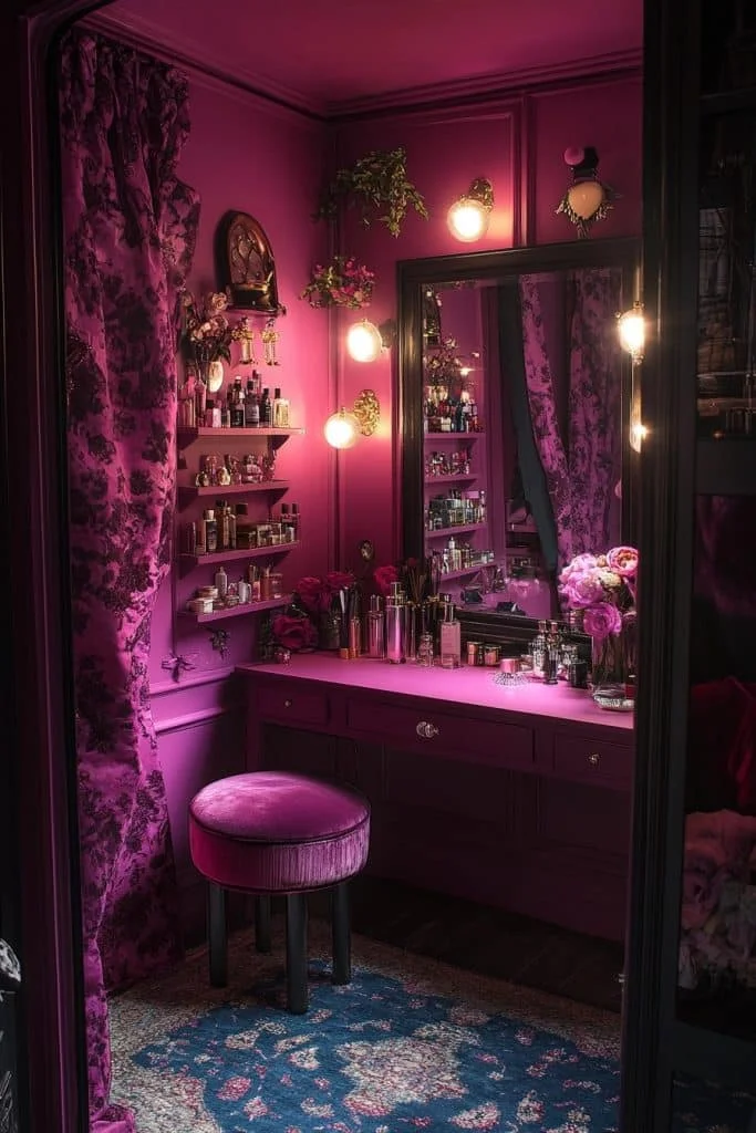 Opulent Pink Dressing Rooms